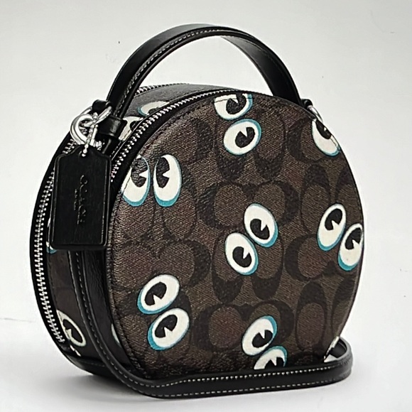 👀 COACH CANTEEN CROSSBODY IN SIGNATURE CANVAS WITH HALLOWEN EYES 👀 NWT 👀 - Picture 10 of 16
